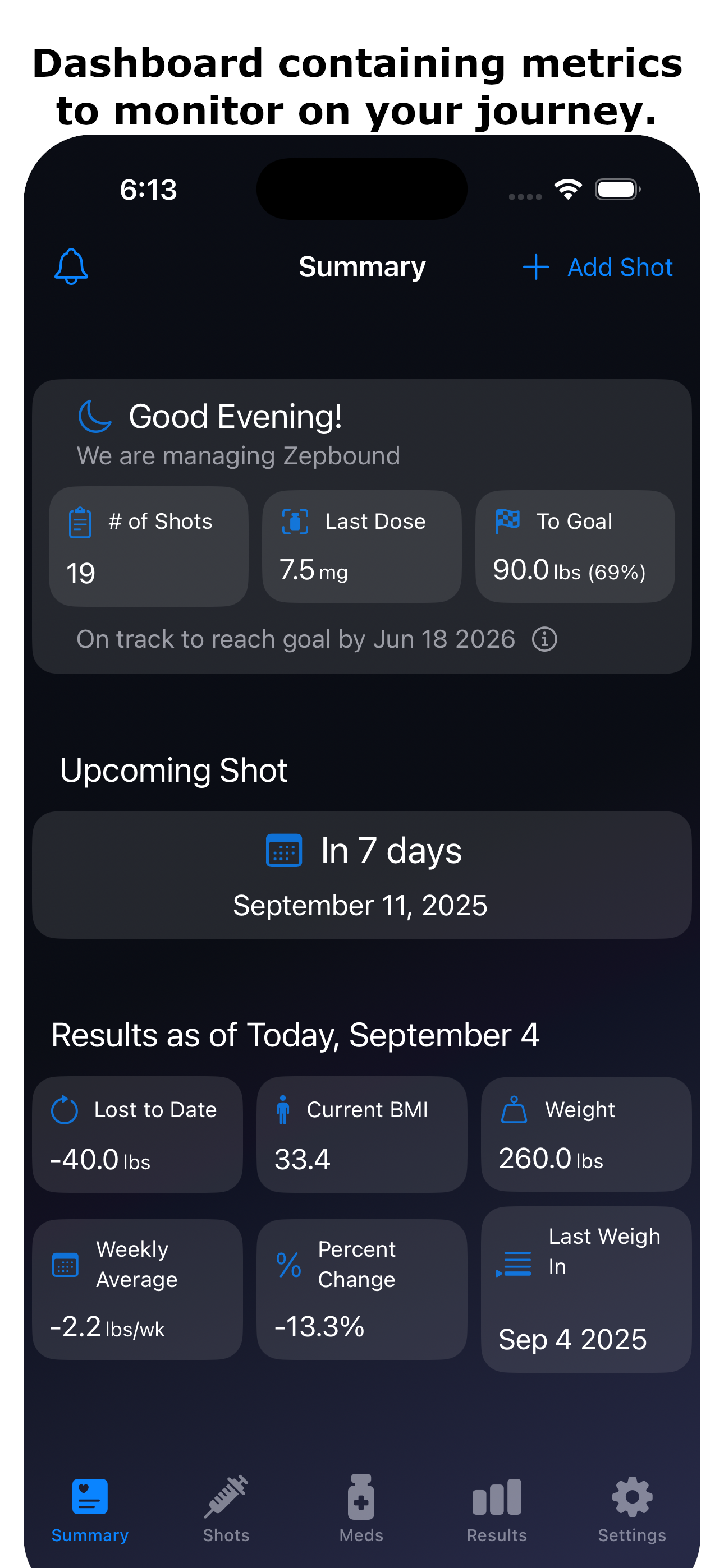 GLP Track App Screen 1